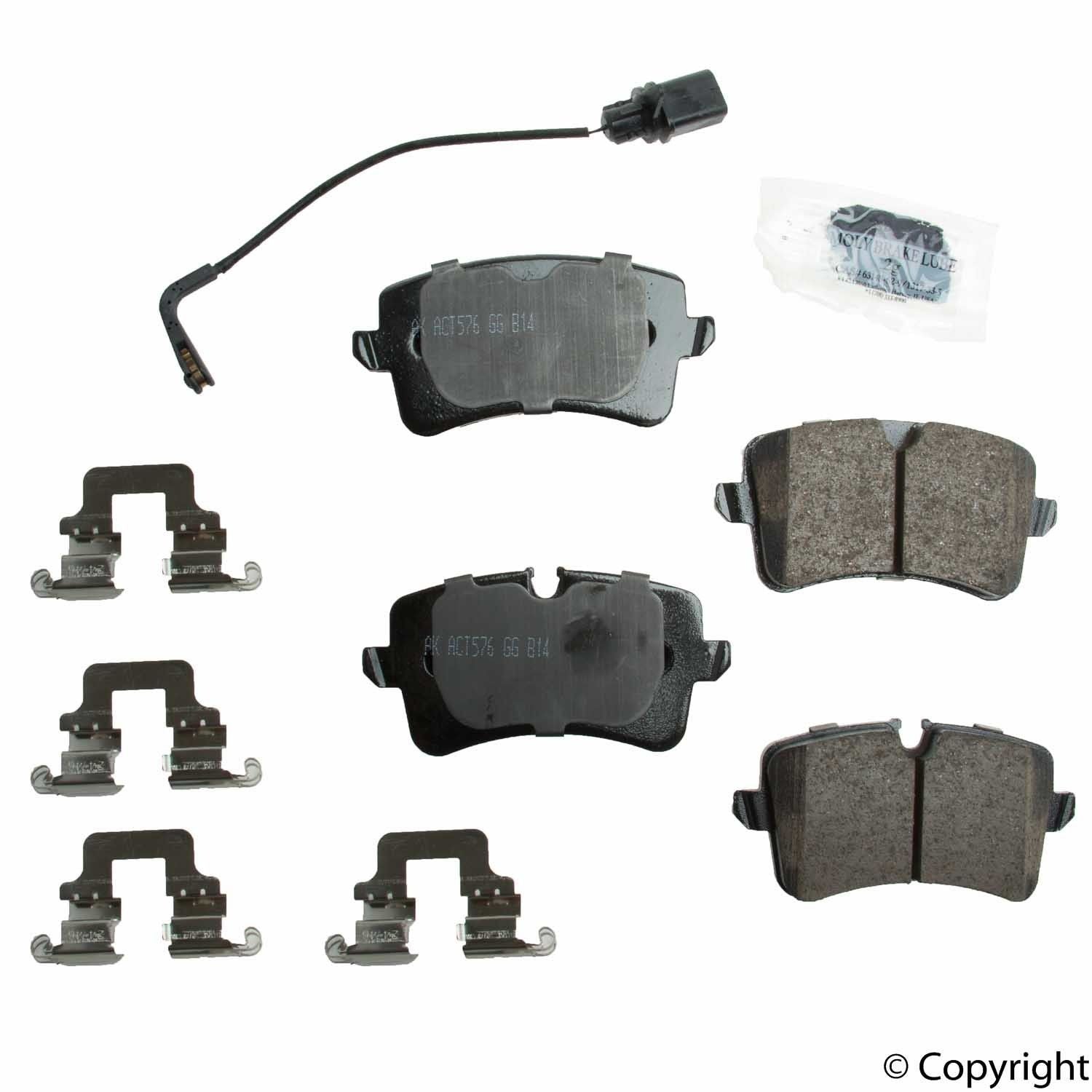 Top View of Rear Disc Brake Pad Set AKEBONO EUR1547