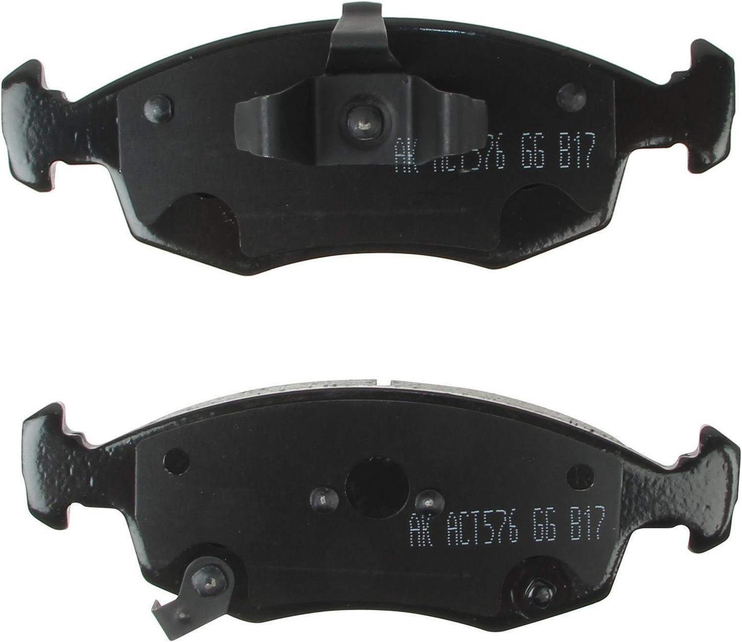 Bottom View of Front Disc Brake Pad Set AKEBONO EUR1568