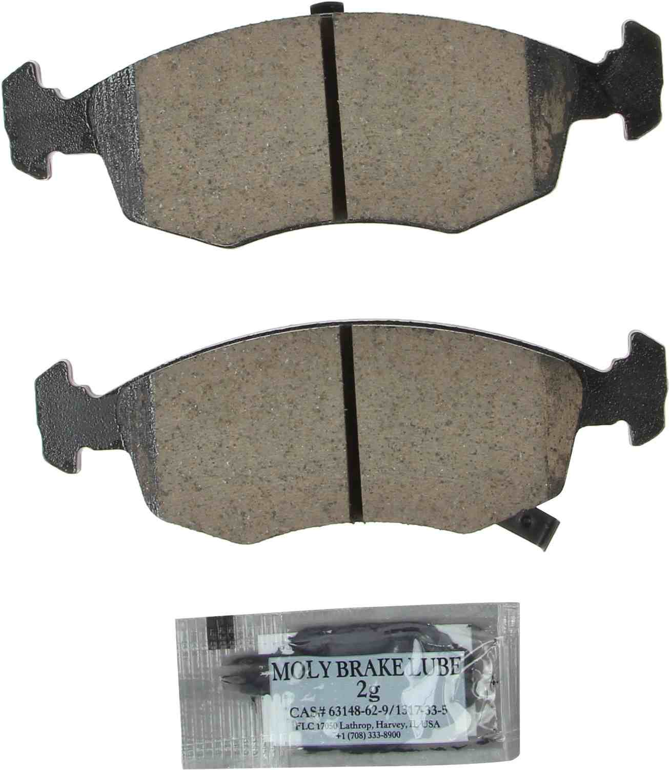 Top View of Front Disc Brake Pad Set AKEBONO EUR1568