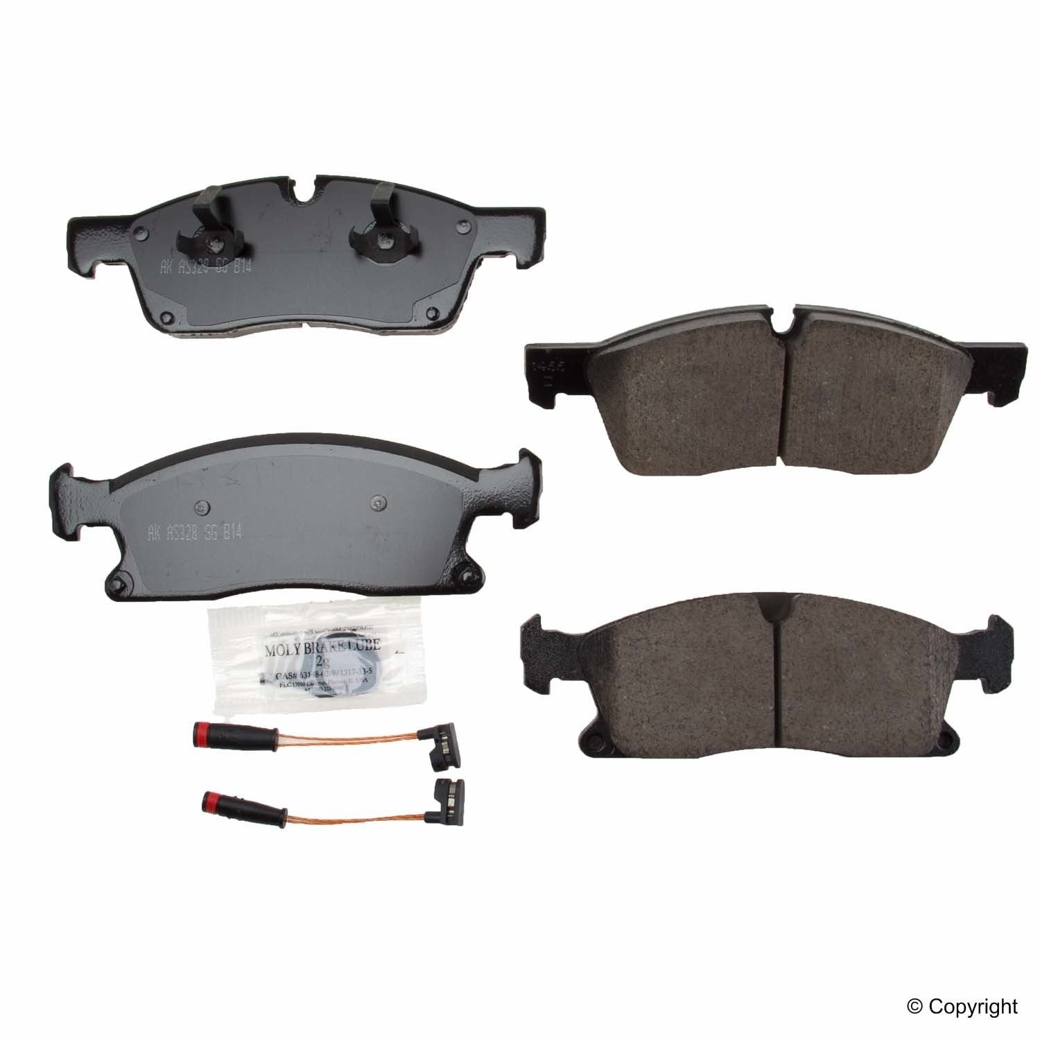 Top View of Front Disc Brake Pad Set AKEBONO EUR1629