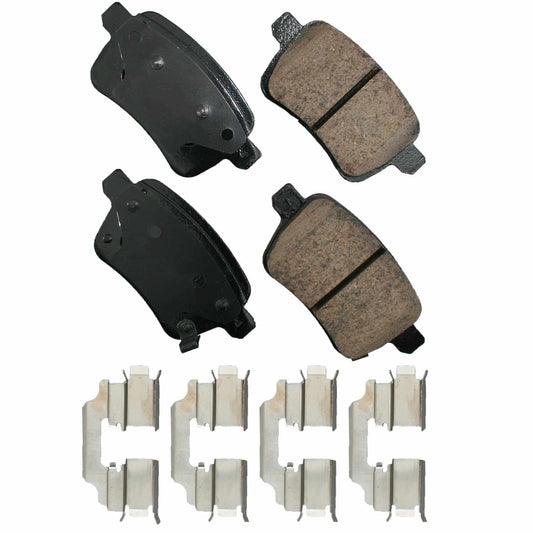 Front View of Rear Disc Brake Pad Set AKEBONO EUR1722