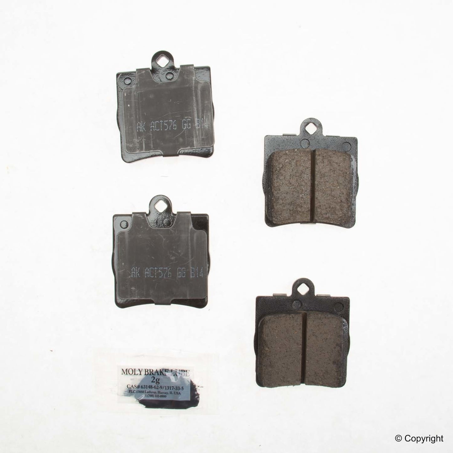 Top View of Rear Disc Brake Pad Set AKEBONO EUR779