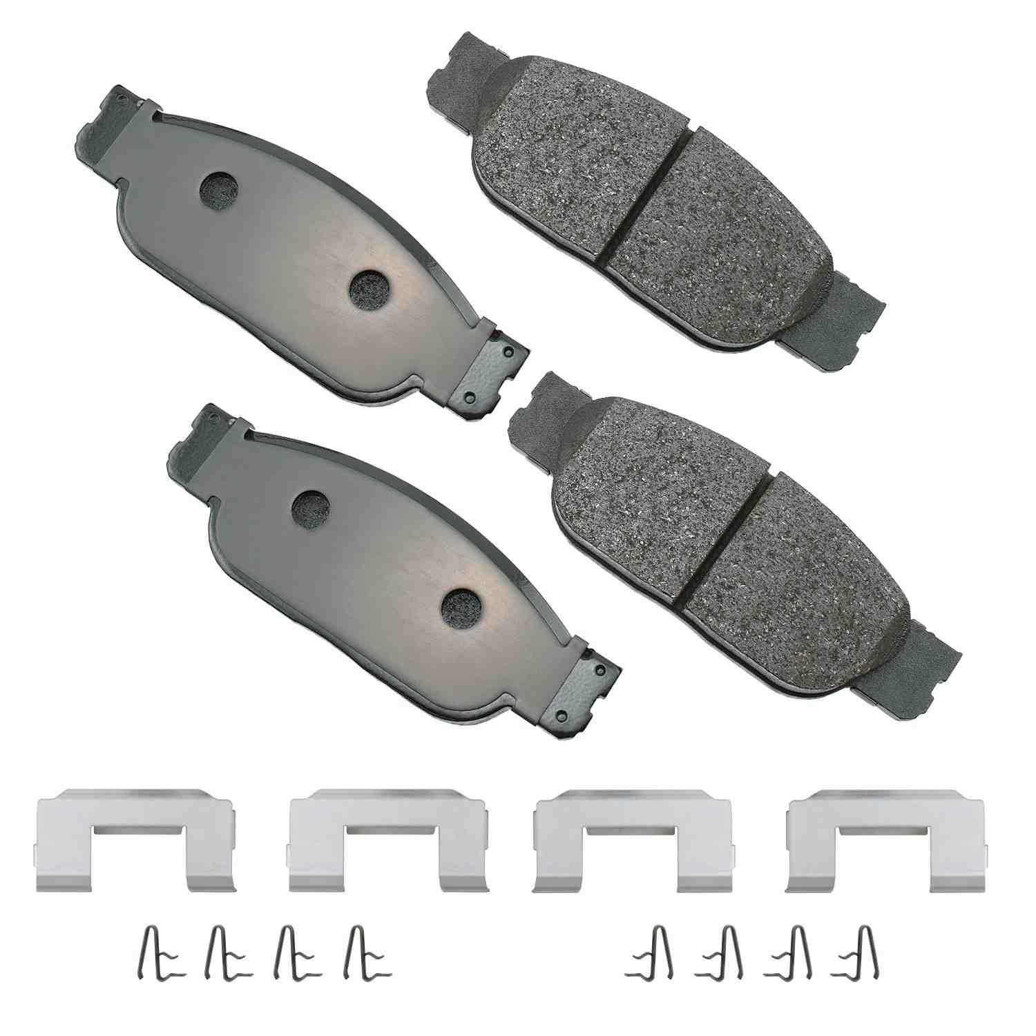 Front View of Front Disc Brake Pad Set AKEBONO EUR805