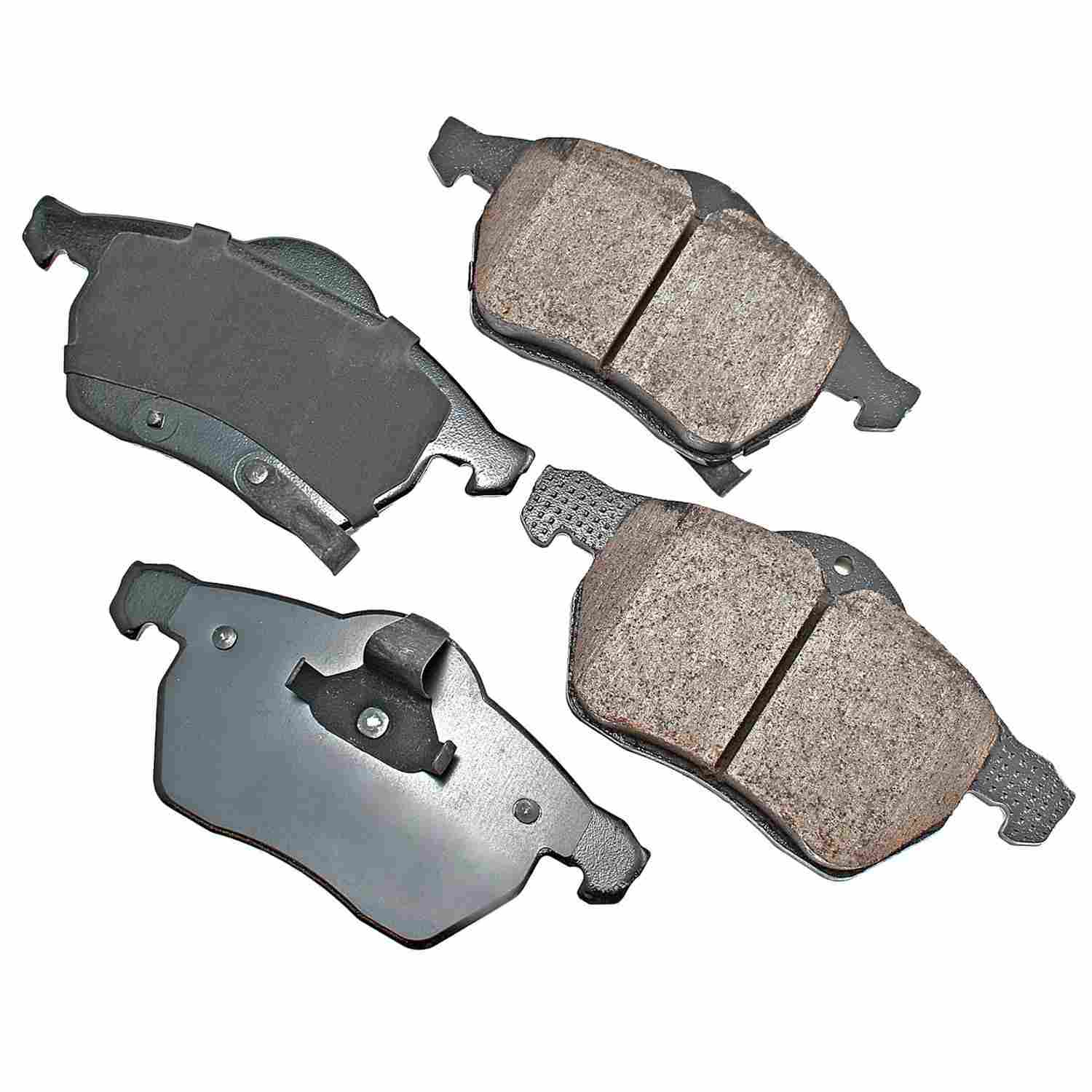 Front View of Front Disc Brake Pad Set AKEBONO EUR819