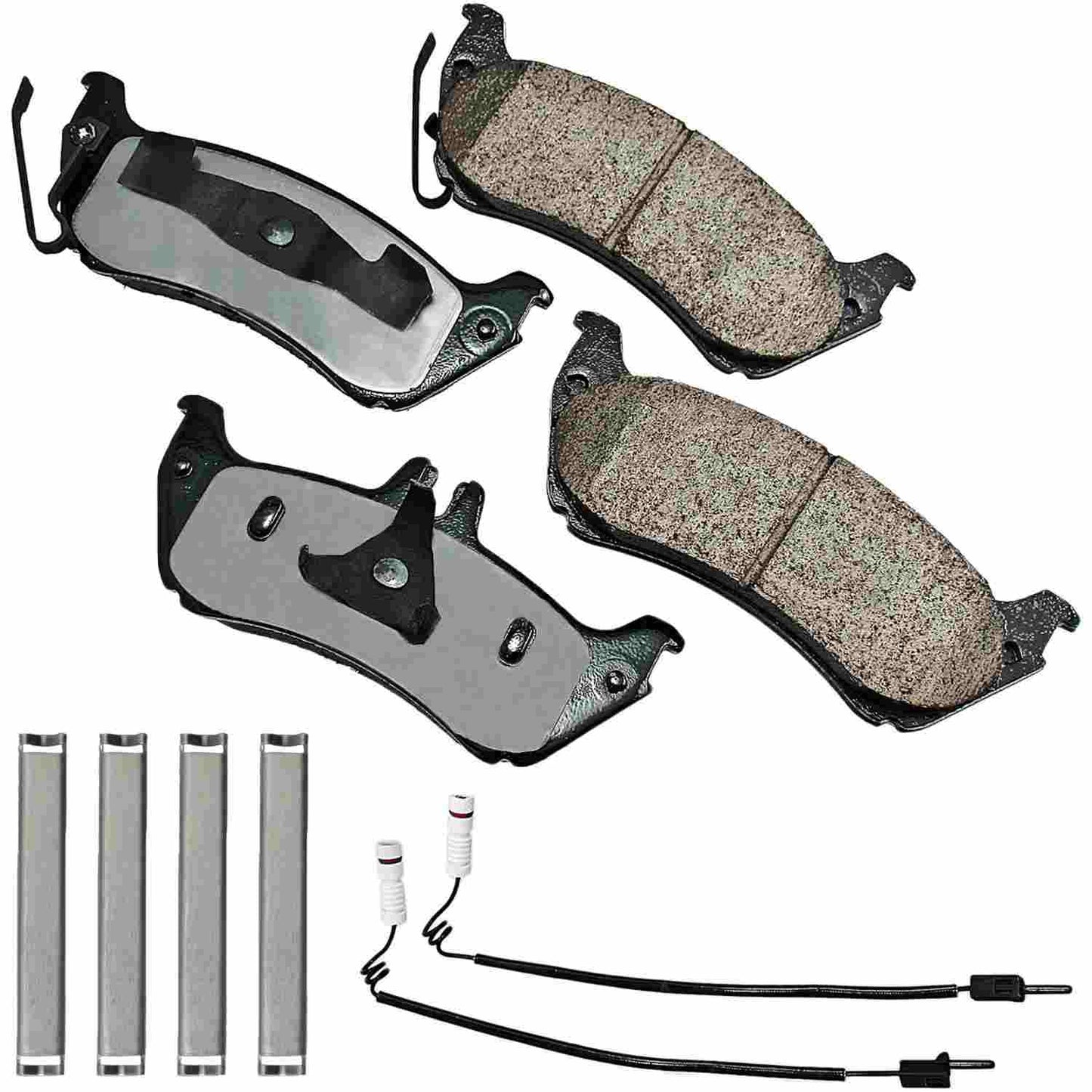 Front View of Rear Disc Brake Pad Set AKEBONO EUR875