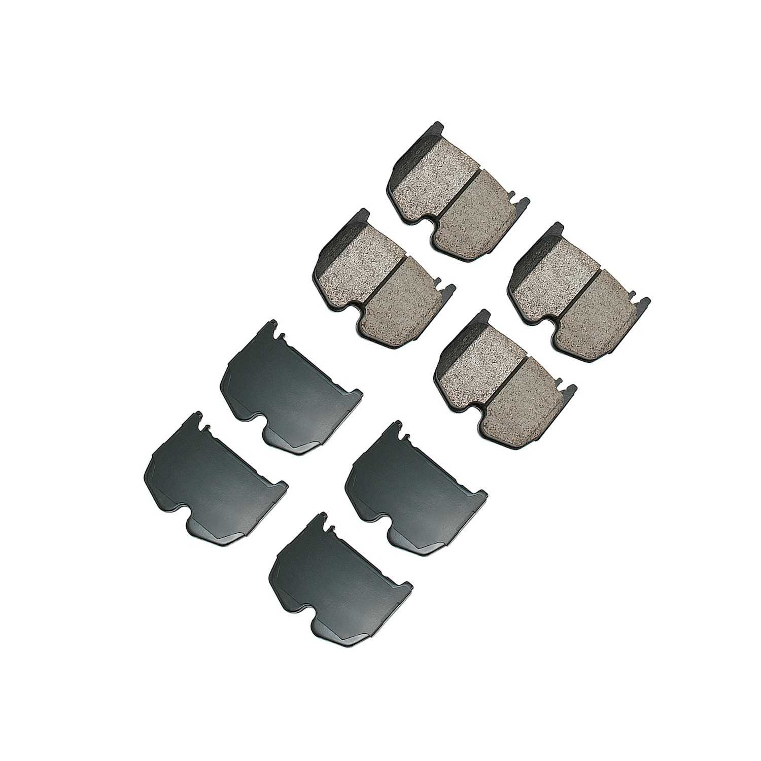 Front View of Front Disc Brake Pad Set AKEBONO EUR983