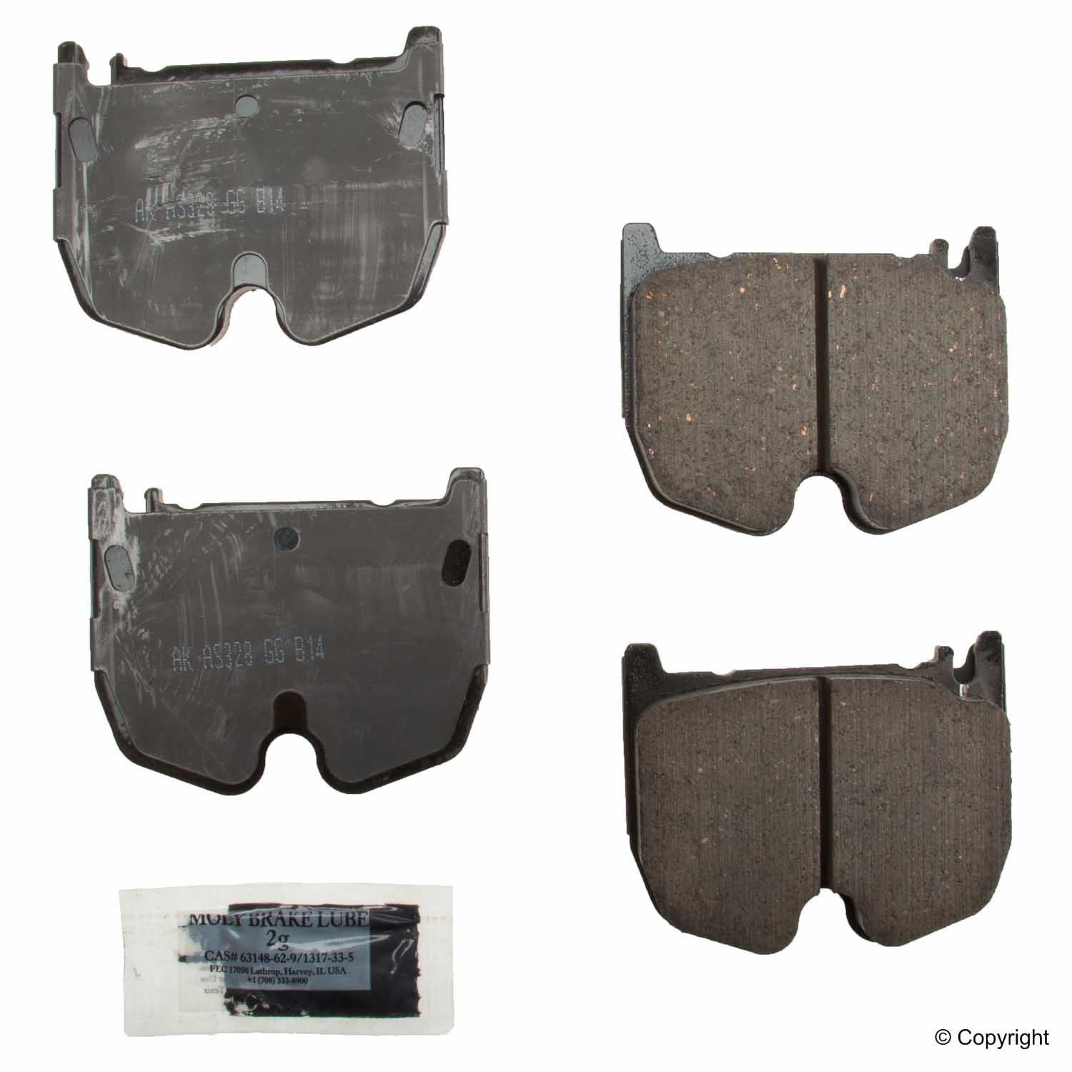 Top View of Front Disc Brake Pad Set AKEBONO EUR983