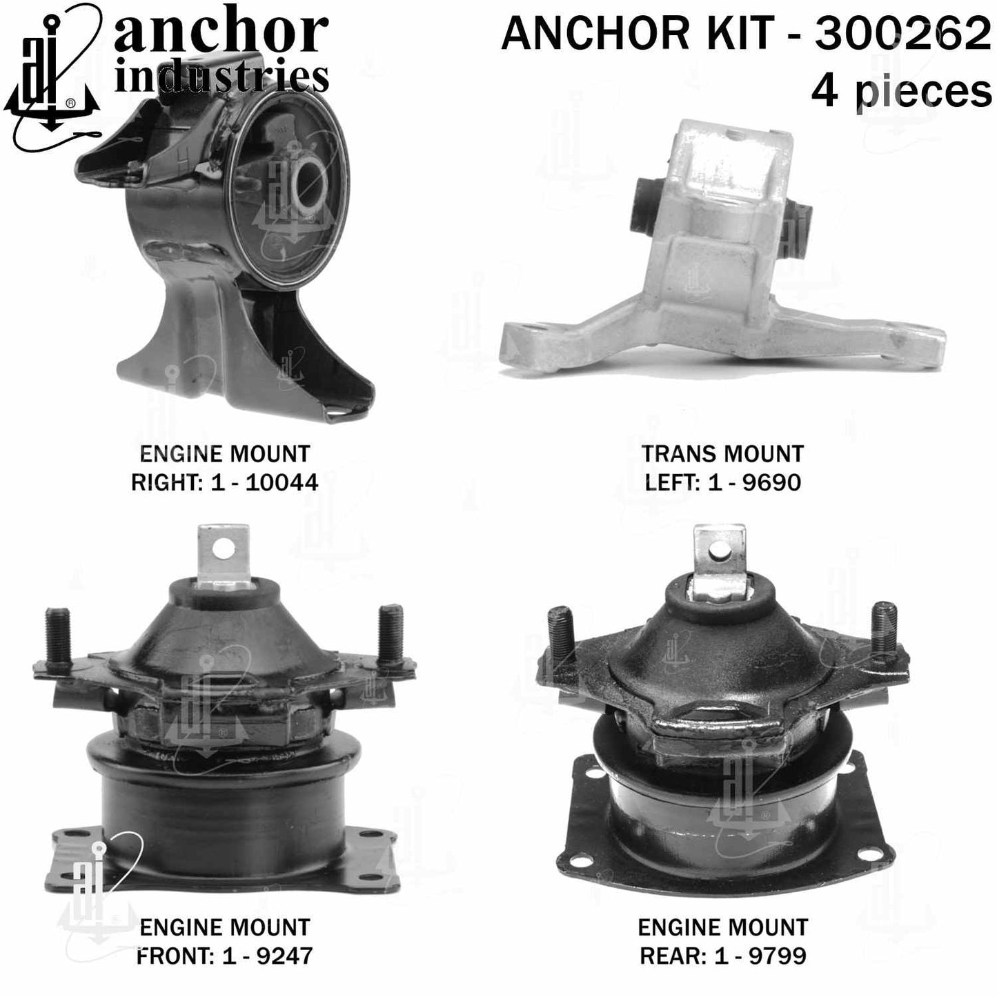 Front View of Engine Mount Kit ANCHOR 300262