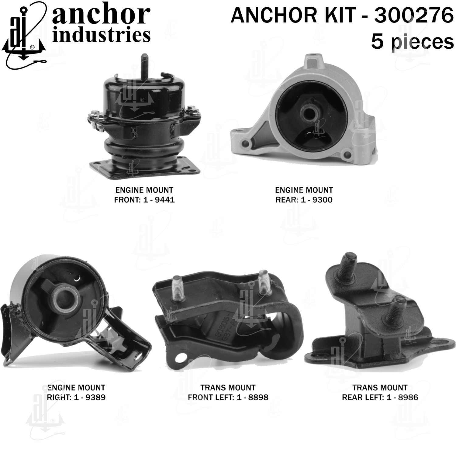 Back View of Engine Mount Kit ANCHOR 300276