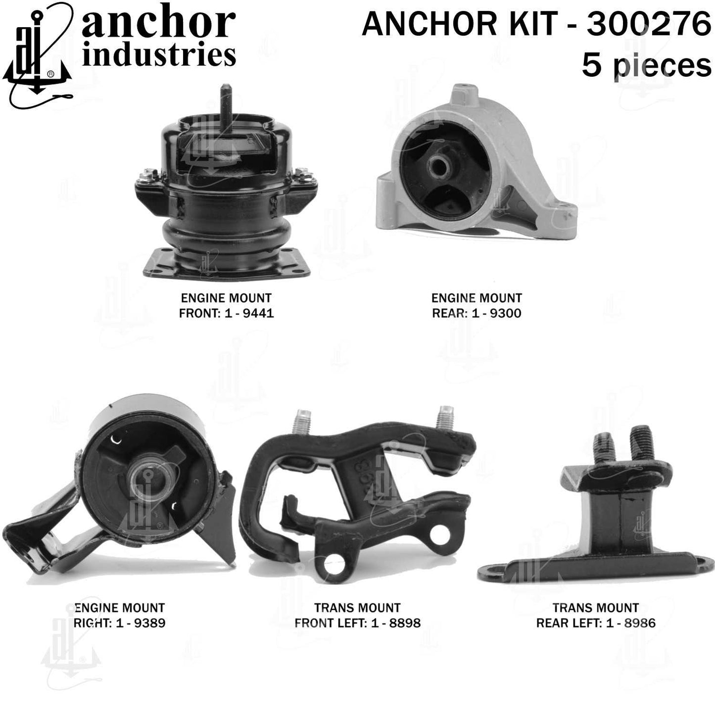 Front View of Engine Mount Kit ANCHOR 300276