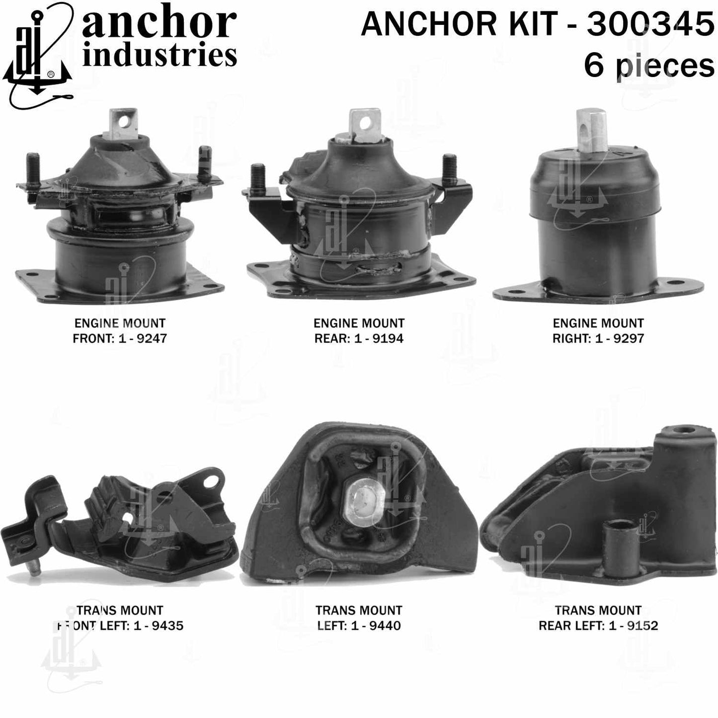 Back View of Engine Mount Kit ANCHOR 300345