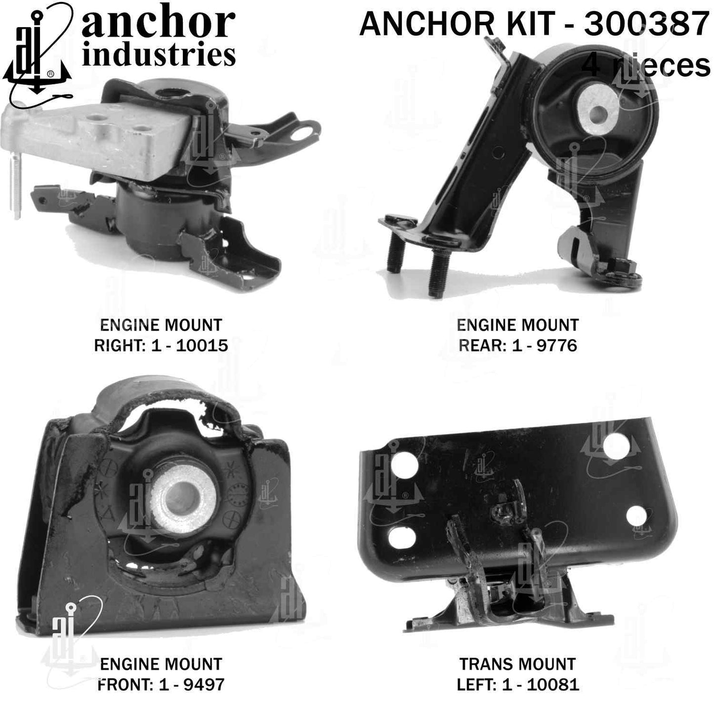 Back View of Engine Mount Kit ANCHOR 300387