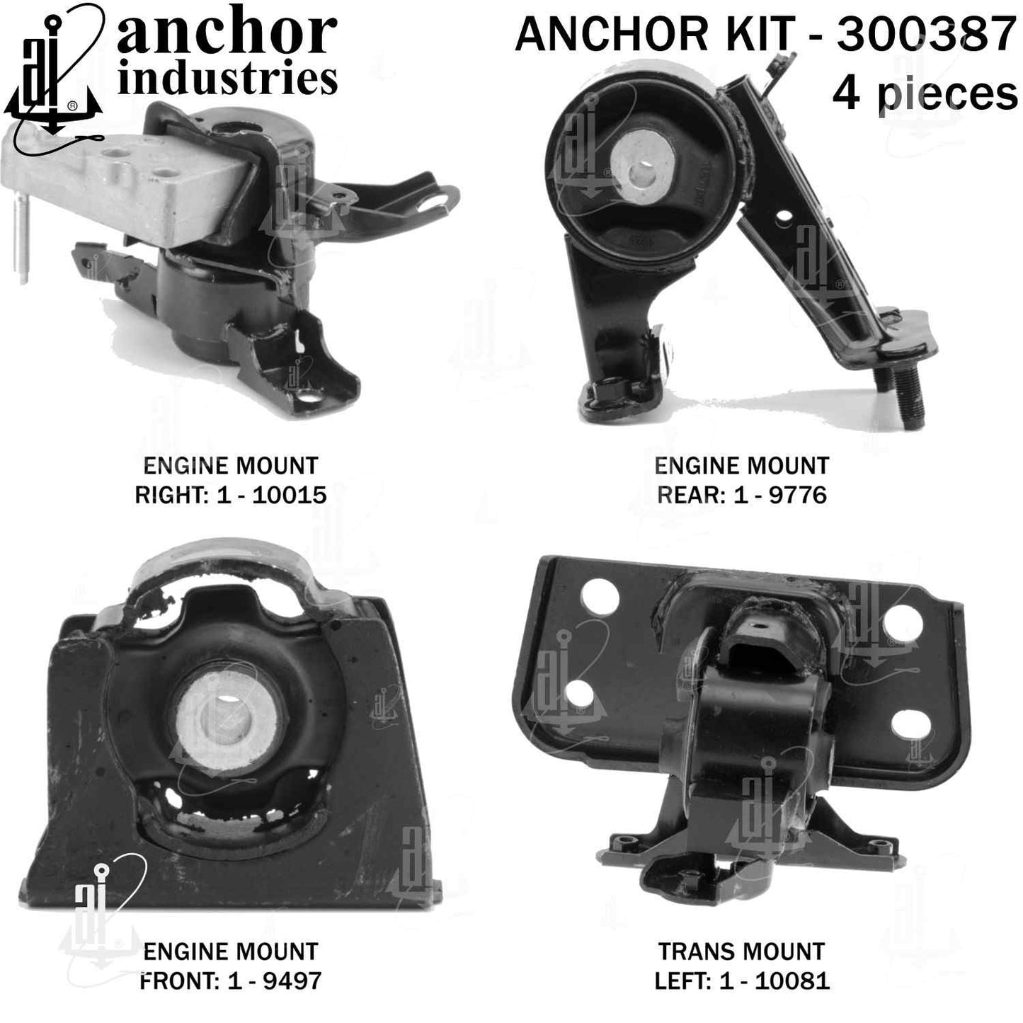 Front View of Engine Mount Kit ANCHOR 300387