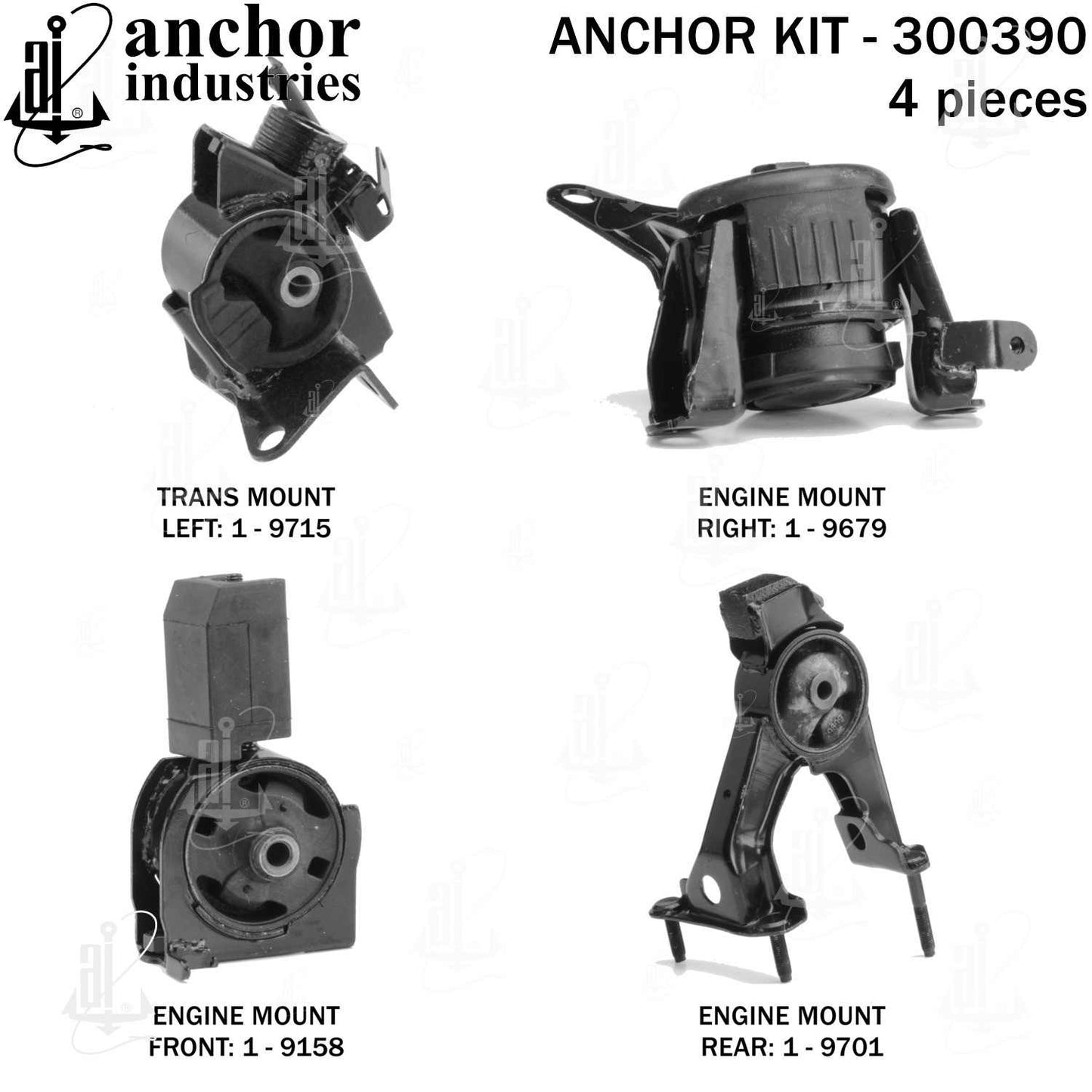 Back View of Engine Mount Kit ANCHOR 300390