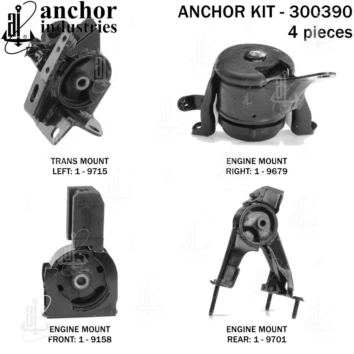 Front View of Engine Mount Kit ANCHOR 300390