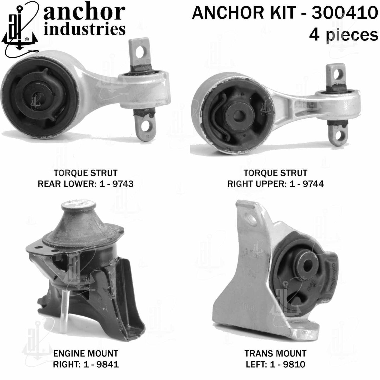 Back View of Engine Mount Kit ANCHOR 300410