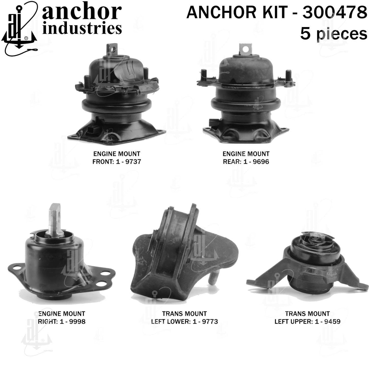 Front View of Engine Mount Kit ANCHOR 300478