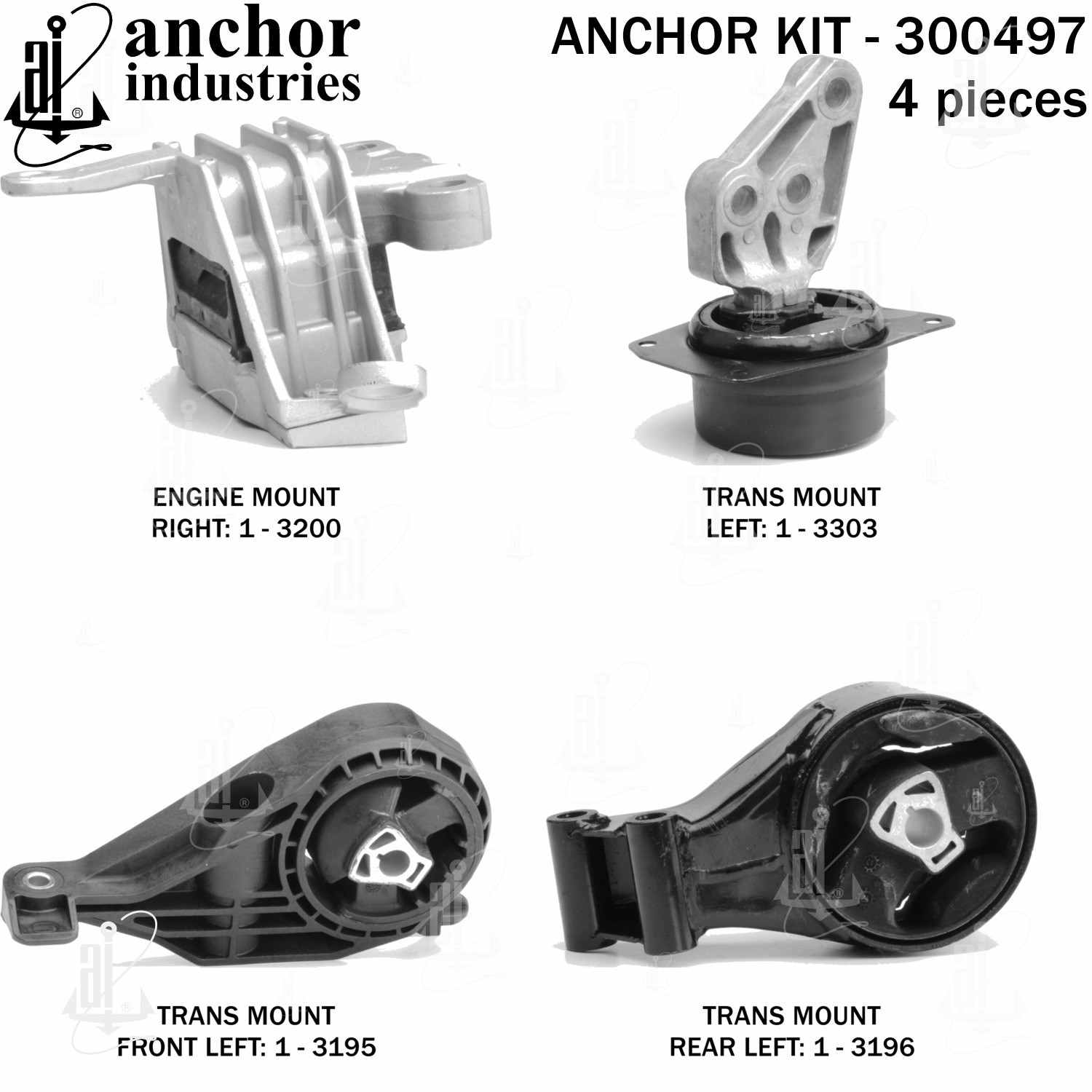 Back View of Engine Mount Kit ANCHOR 300497