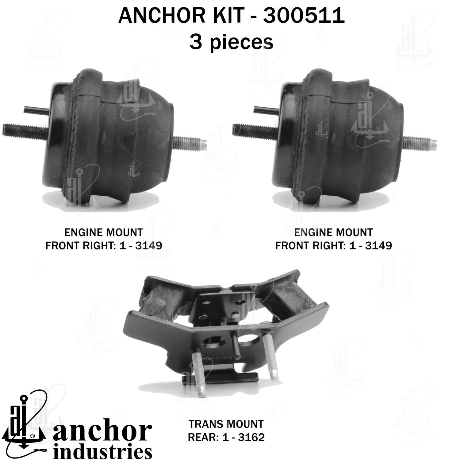 Back View of Engine Mount Kit ANCHOR 300511