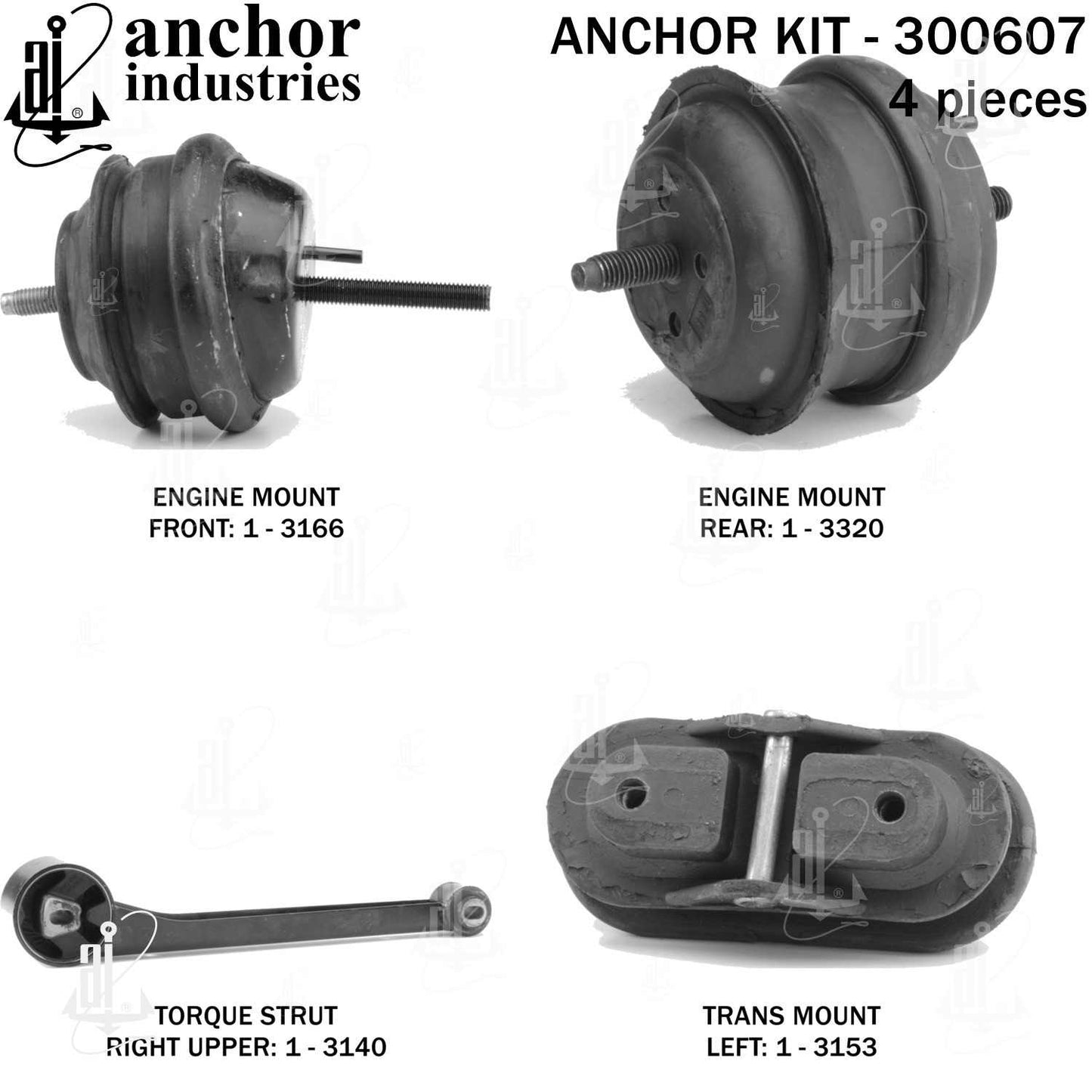 Back View of Engine Mount Kit ANCHOR 300607