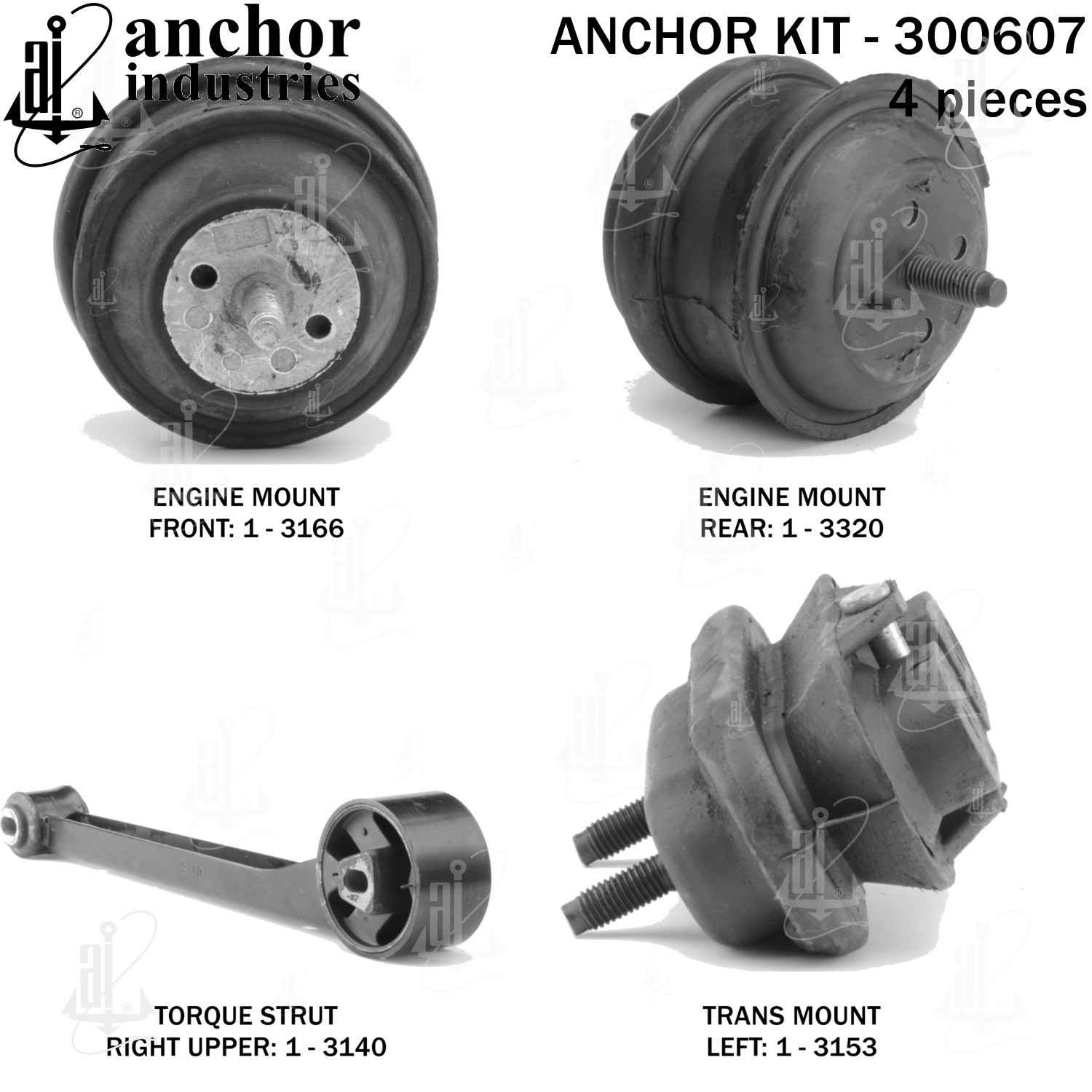 Right View of Engine Mount Kit ANCHOR 300607