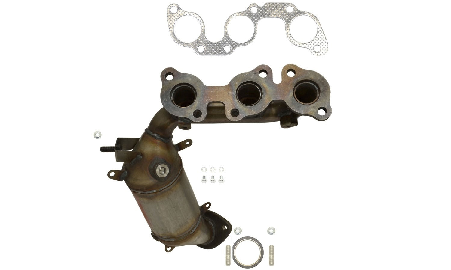 Top View of Rear Catalytic Converter with Integrated Exhaust Manifold AP 641240