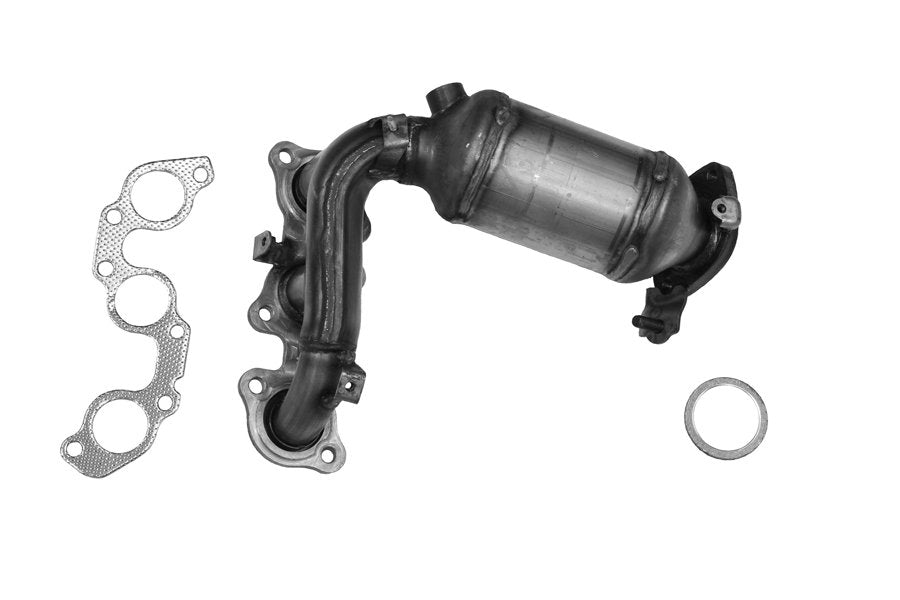 Front View of Front Left Catalytic Converter with Integrated Exhaust Manifold AP 641525