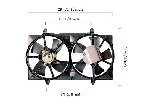 Back View of Dual Radiator and Condenser Fan Assembly APDI 6029140