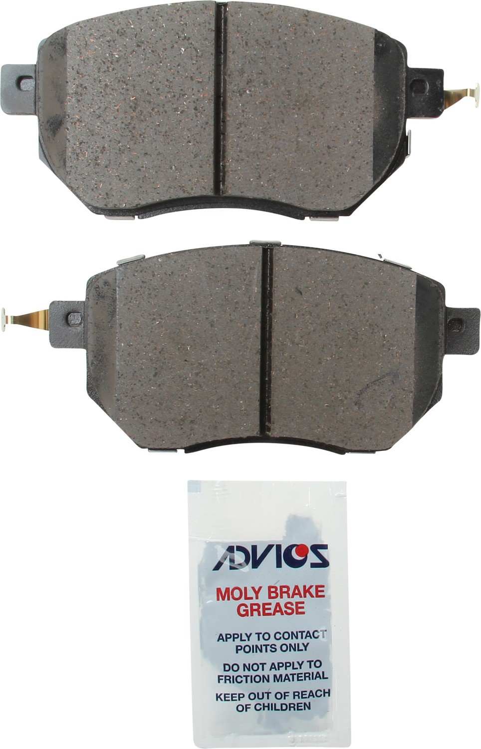 Bottom View of Front Disc Brake Pad Set ADVICS AD0969