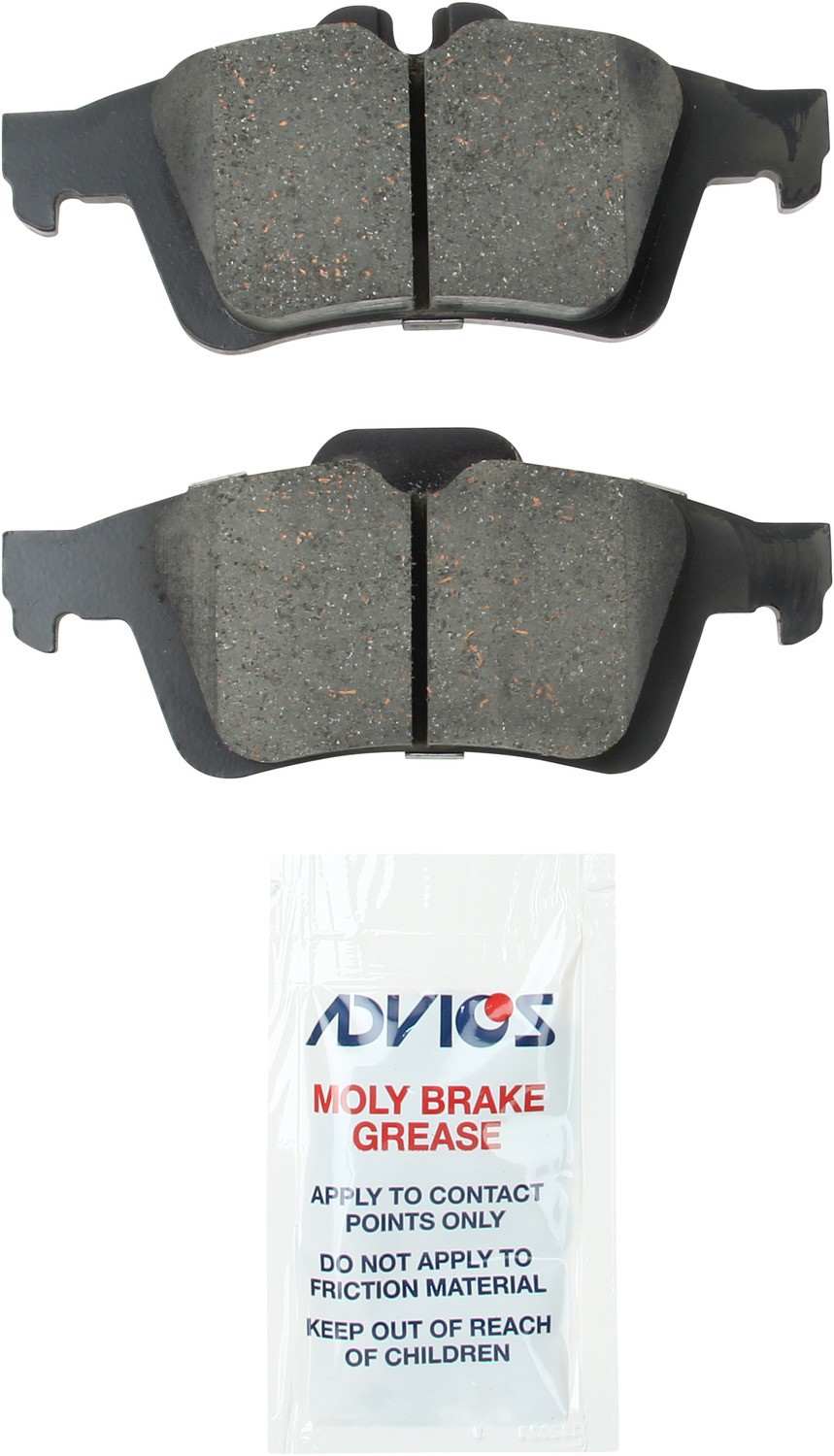 Bottom View of Rear Disc Brake Pad Set ADVICS AD1095