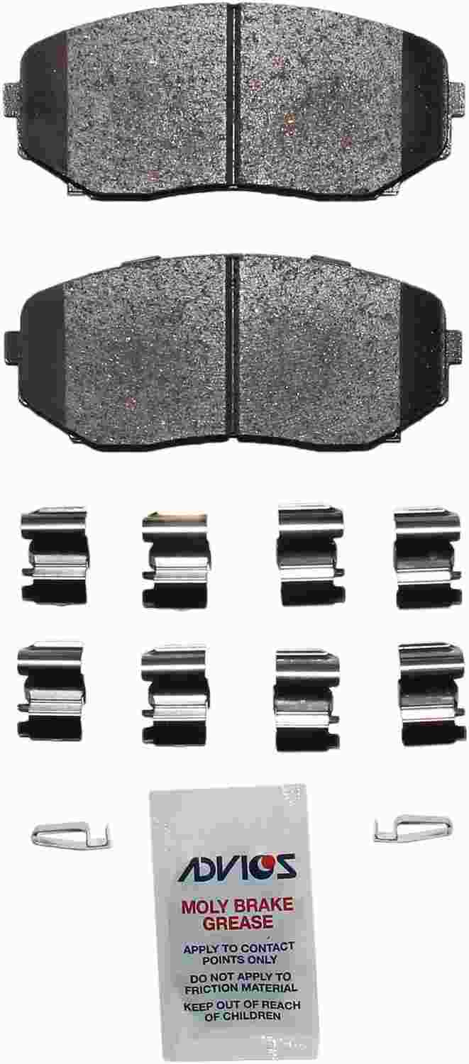 Top View of Front Disc Brake Pad Set ADVICS AD1258