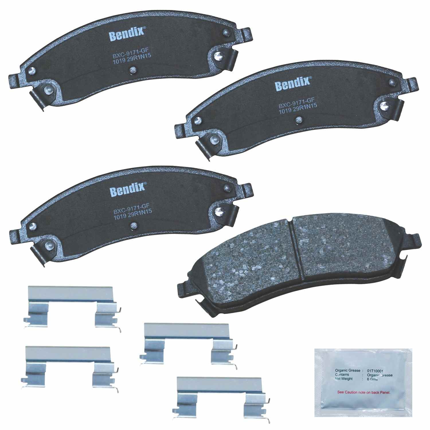 Front View of Front Disc Brake Pad Set BENDIX CFC1019