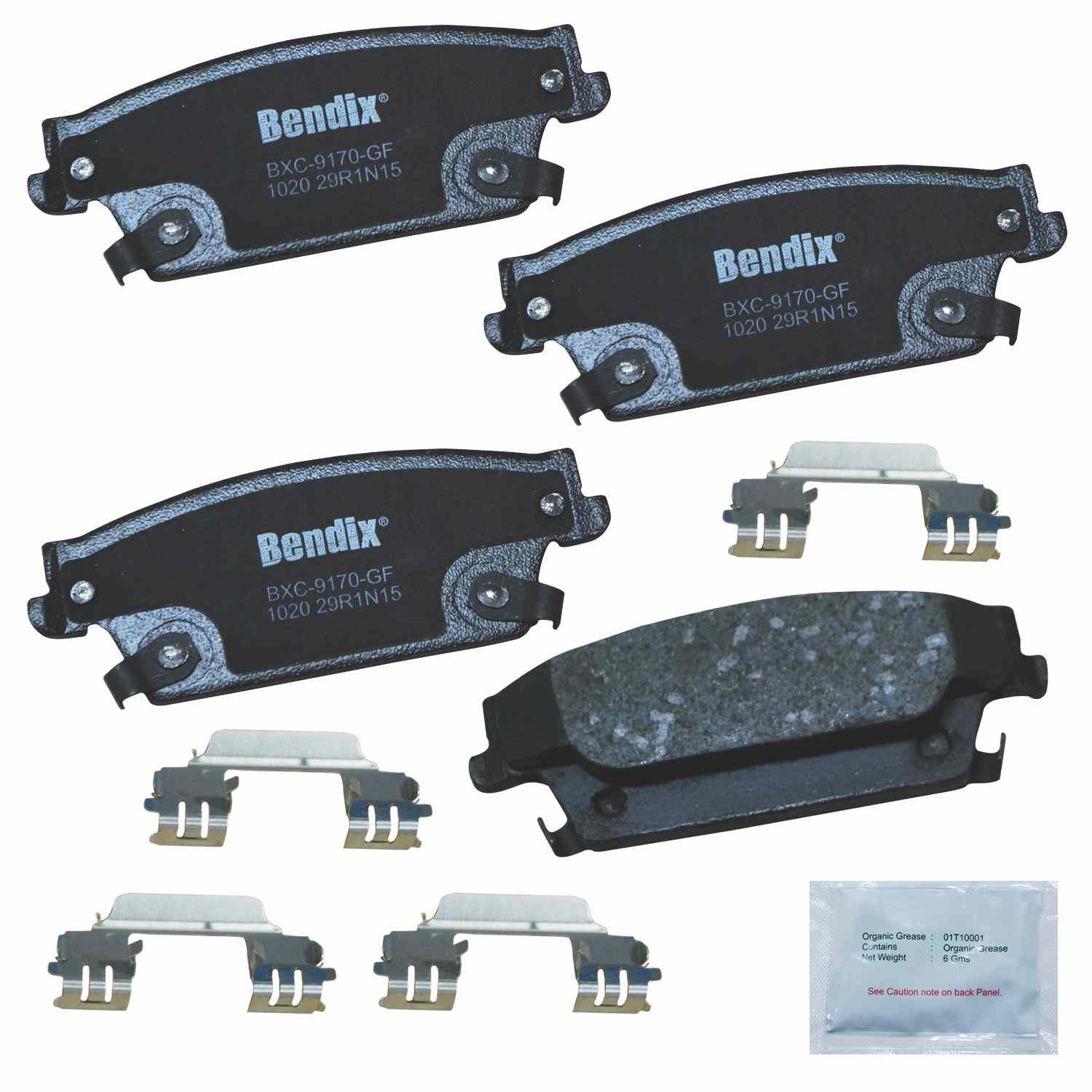 Front View of Rear Disc Brake Pad Set BENDIX CFC1020