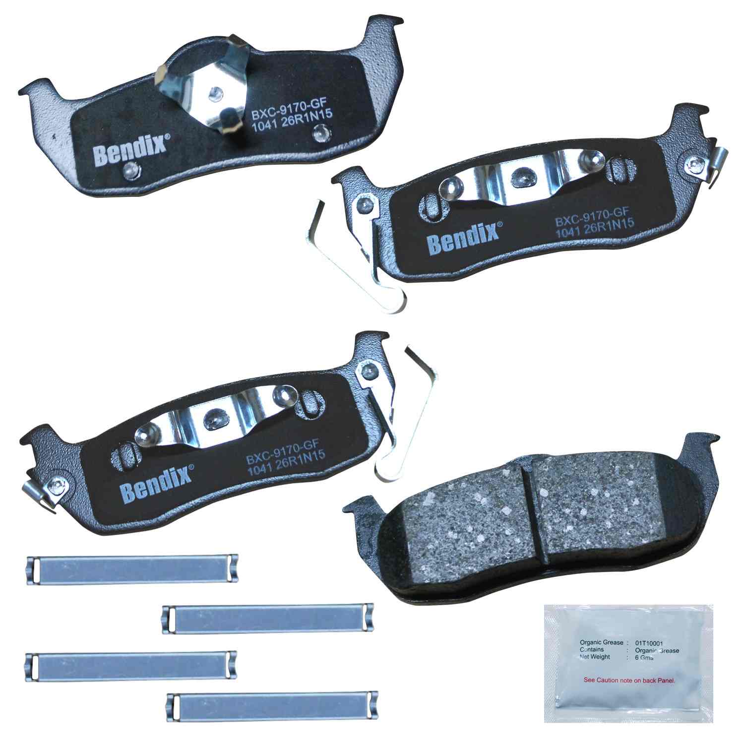 Front View of Rear Disc Brake Pad Set BENDIX CFC1041