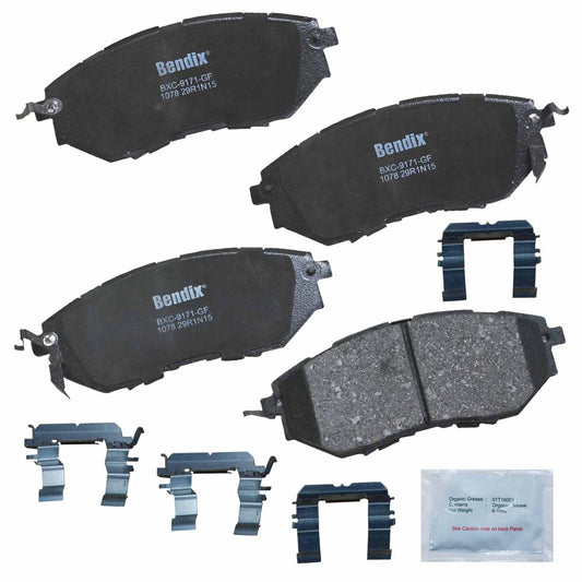 Front View of Front Disc Brake Pad Set BENDIX CFC1078