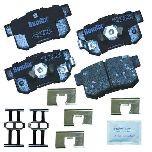 Front View of Rear Disc Brake Pad Set BENDIX CFC1086