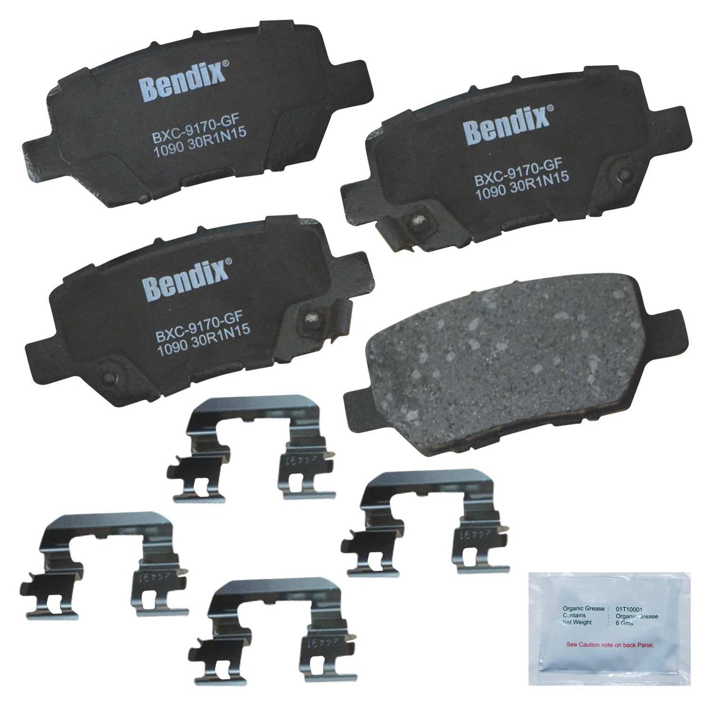 Front View of Rear Disc Brake Pad Set BENDIX CFC1090