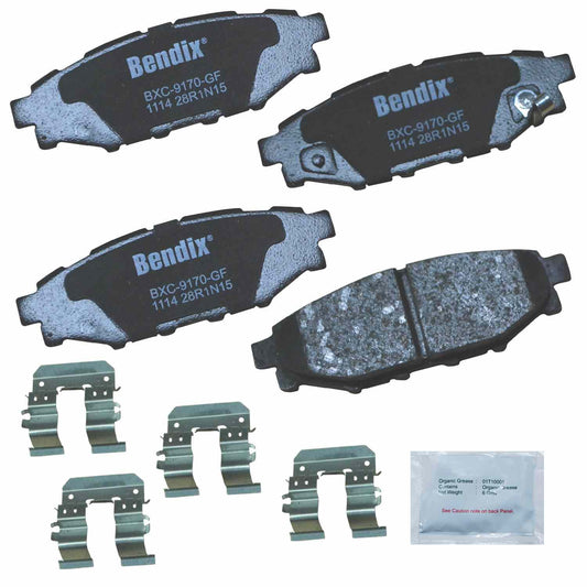 Front View of Rear Disc Brake Pad Set BENDIX CFC1114