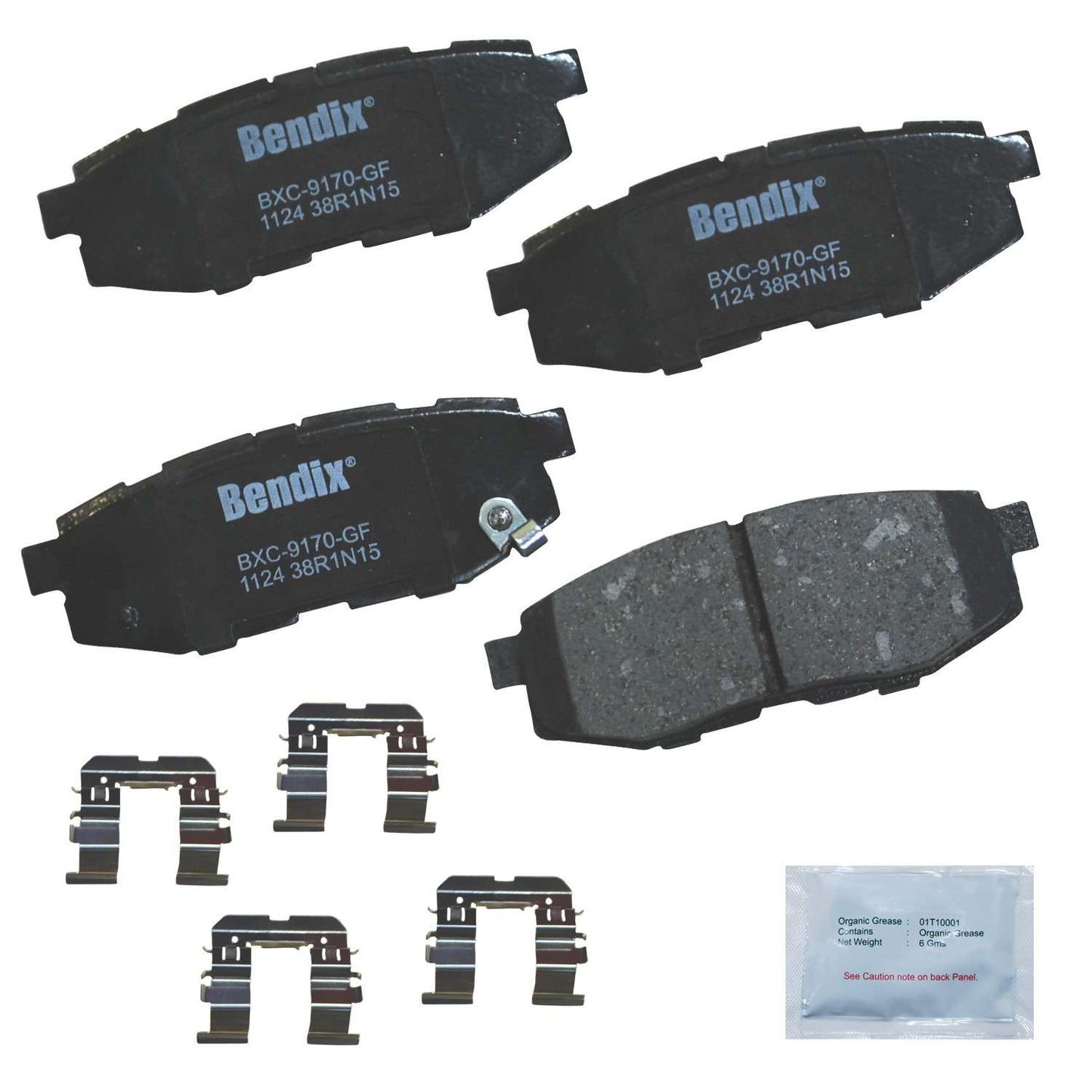 Front View of Rear Disc Brake Pad Set BENDIX CFC1124