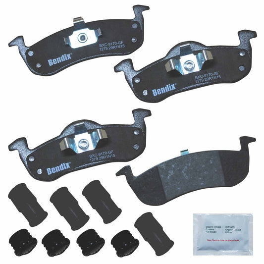 Front View of Rear Disc Brake Pad Set BENDIX CFC1279