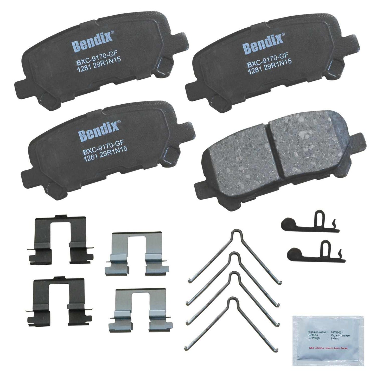 Front View of Rear Disc Brake Pad Set BENDIX CFC1281