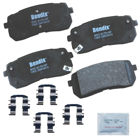 Front View of Rear Disc Brake Pad Set BENDIX CFC1302