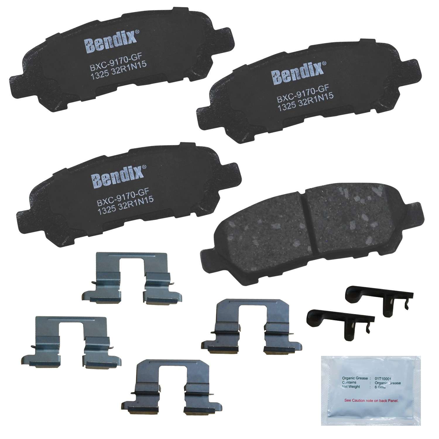 Front View of Rear Disc Brake Pad Set BENDIX CFC1325