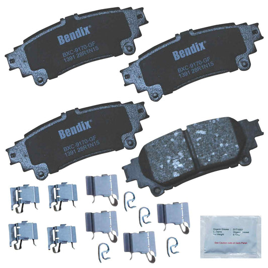 Front View of Rear Disc Brake Pad Set BENDIX CFC1391