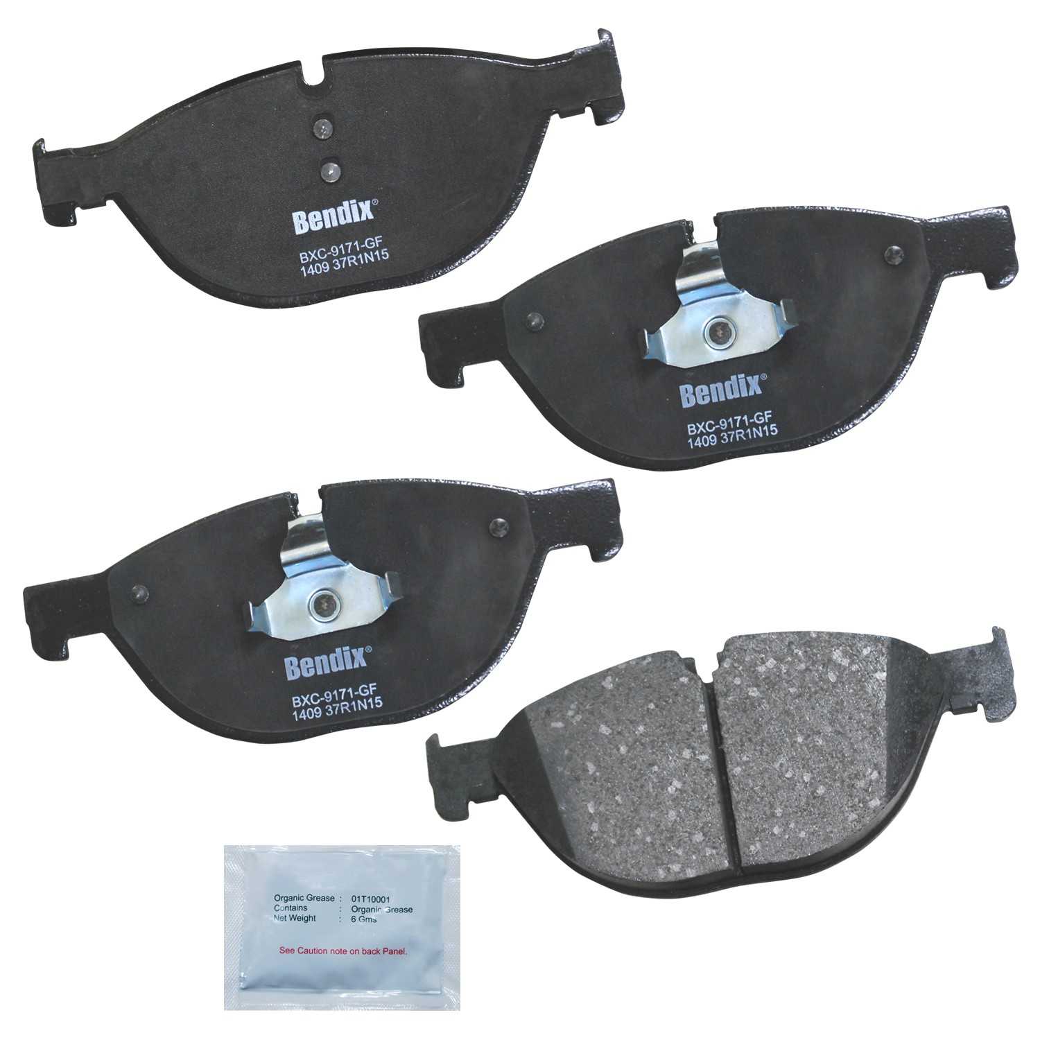 Front View of Front Disc Brake Pad Set BENDIX CFC1409