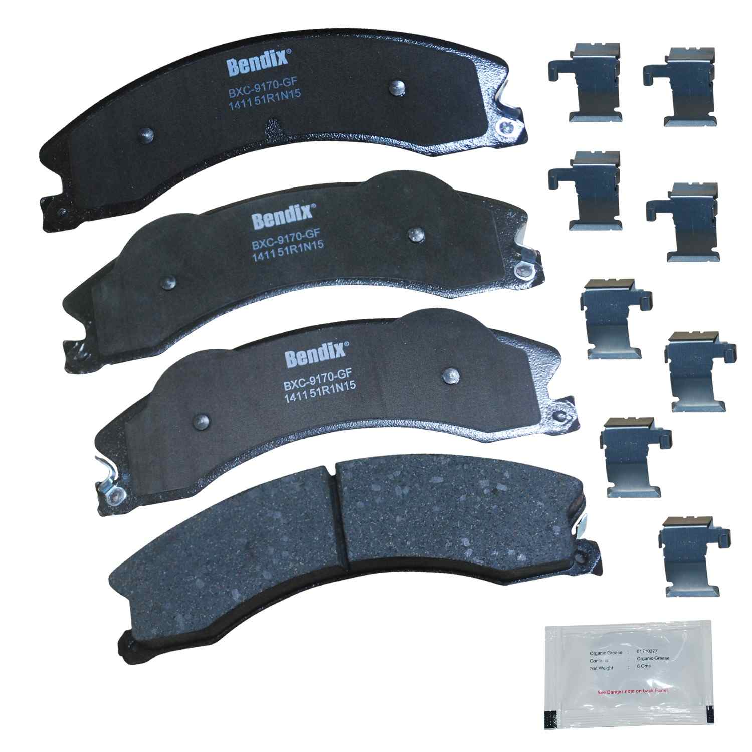 Front View of Rear Disc Brake Pad Set BENDIX CFC1411