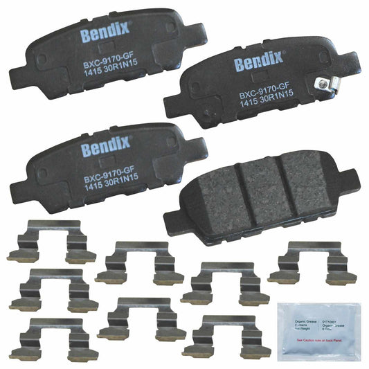 Front View of Rear Disc Brake Pad Set BENDIX CFC1415