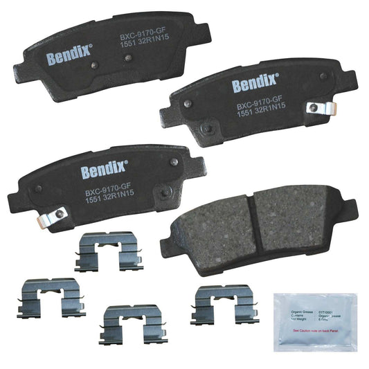 Front View of Rear Disc Brake Pad Set BENDIX CFC1551