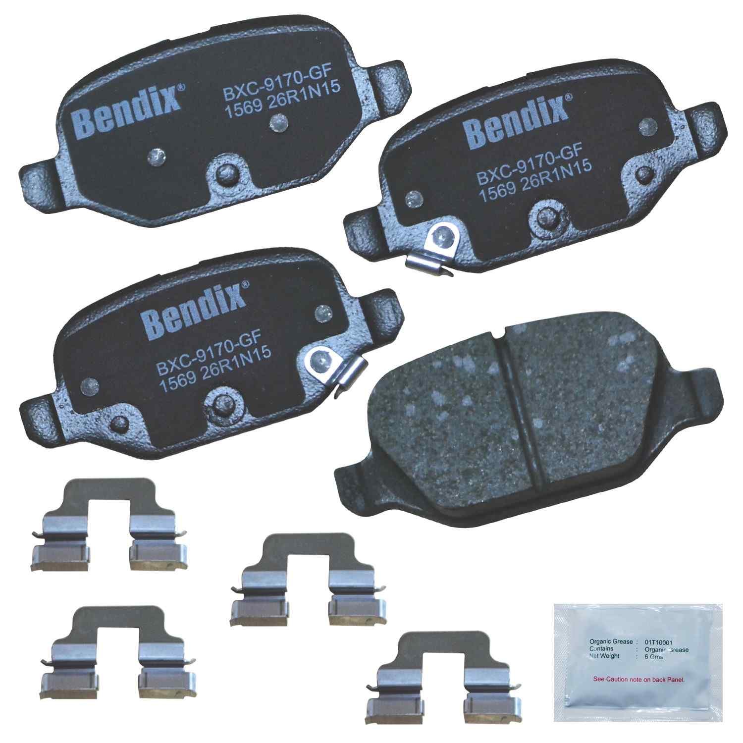 Front View of Rear Disc Brake Pad Set BENDIX CFC1569