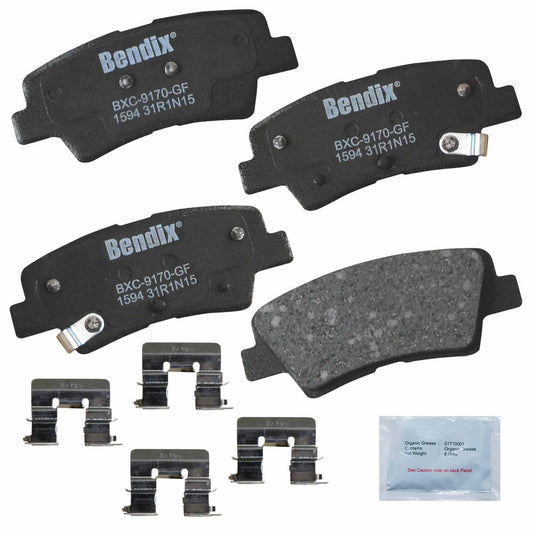 Front View of Rear Disc Brake Pad Set BENDIX CFC1594